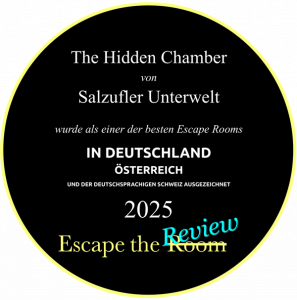 Auszeichnung als einer der besten Escape Rooms in Deutschland, Österreich und der deutschsprachigen Schweiz 2025